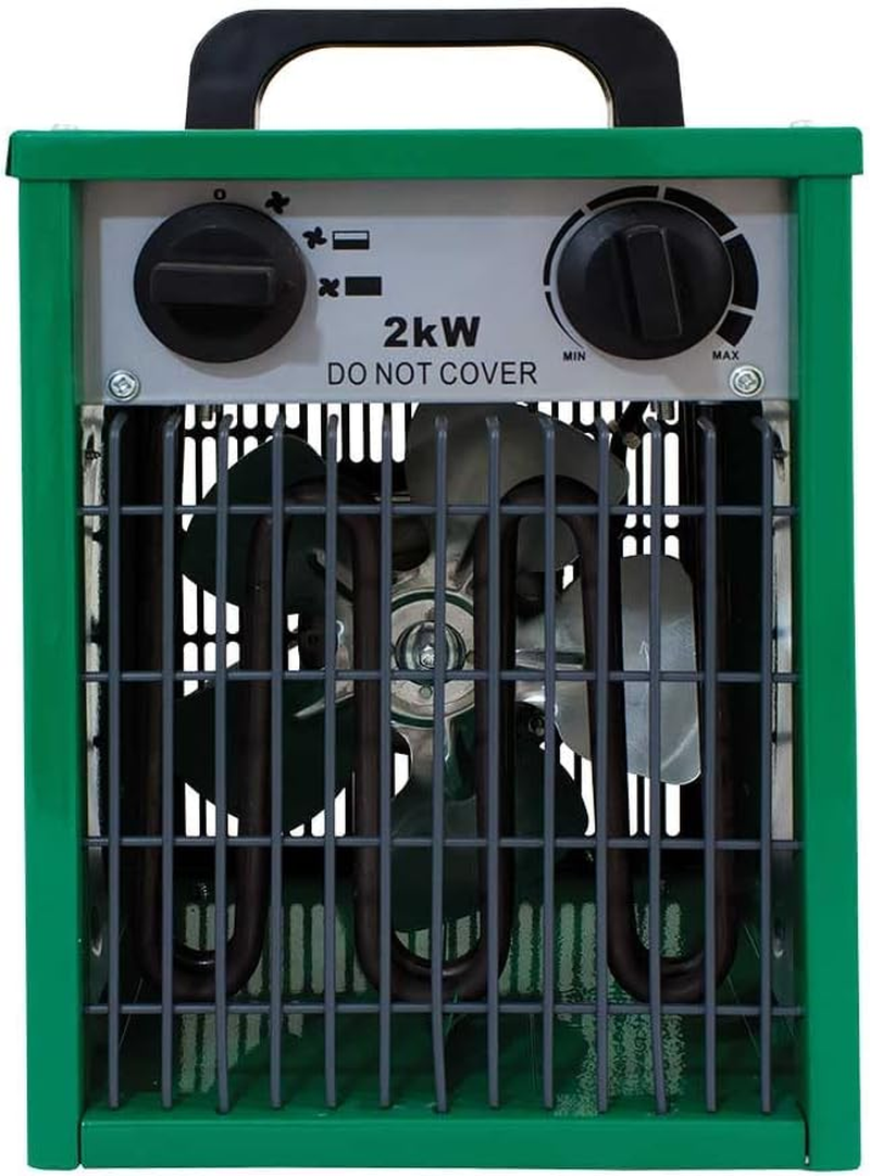 Lighthouse 2Kw Greenhouse Space Heater with Temperature Control Quiet Fan and Heater for Garden Workshop, Garage, Warehouse, Green image number 2