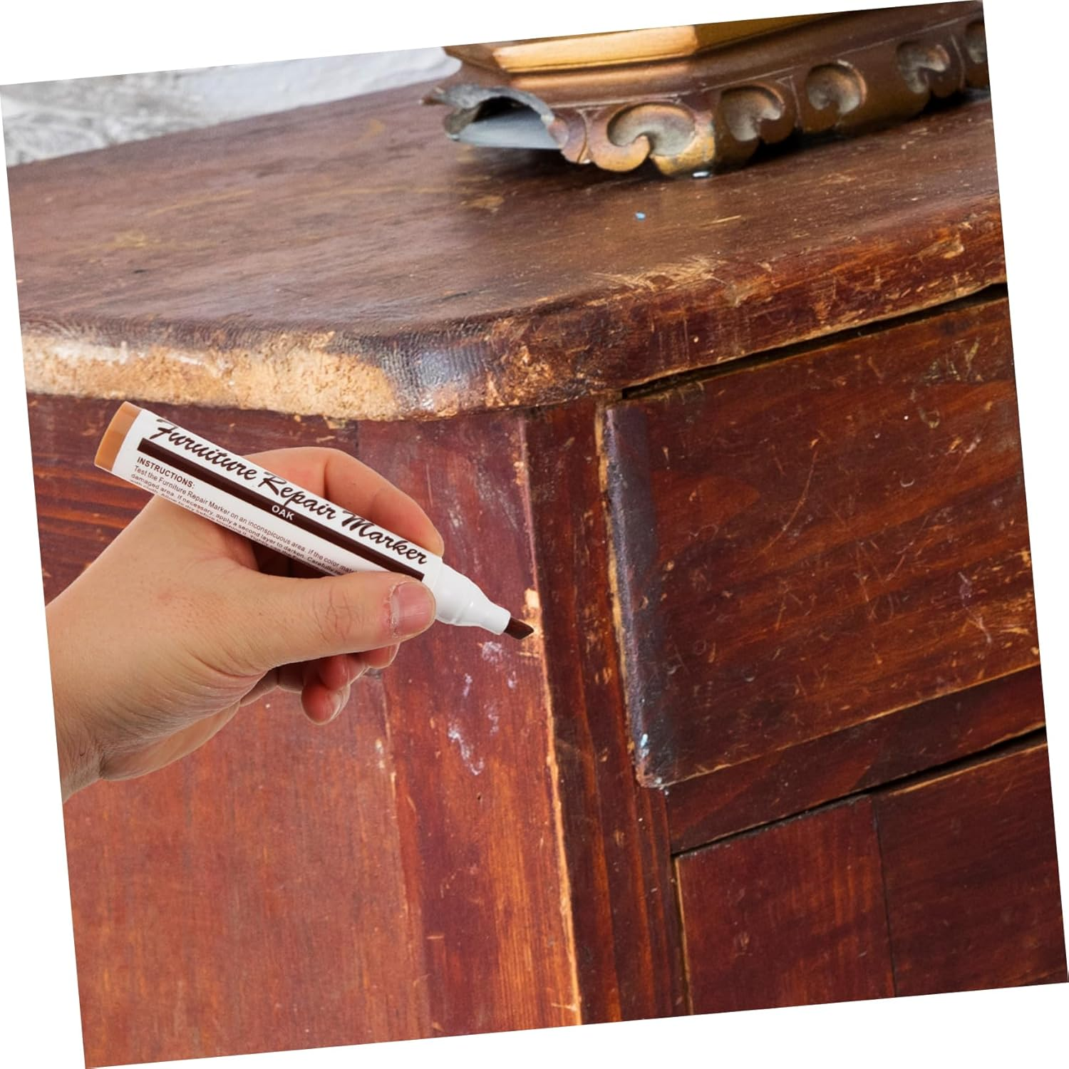 Healeved Furniture Repair Pen Wood Scratch Repair Markers Wood Stain Pen for Floor Furniture Touch-Up image number 5