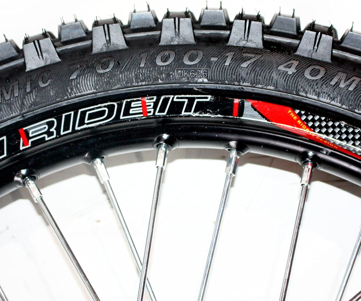 BLACK 15Mm Axle 70/100-17 17" Inch Front Wheel Rim Tyre Tire PIT PRO Dirt Bike image number 1