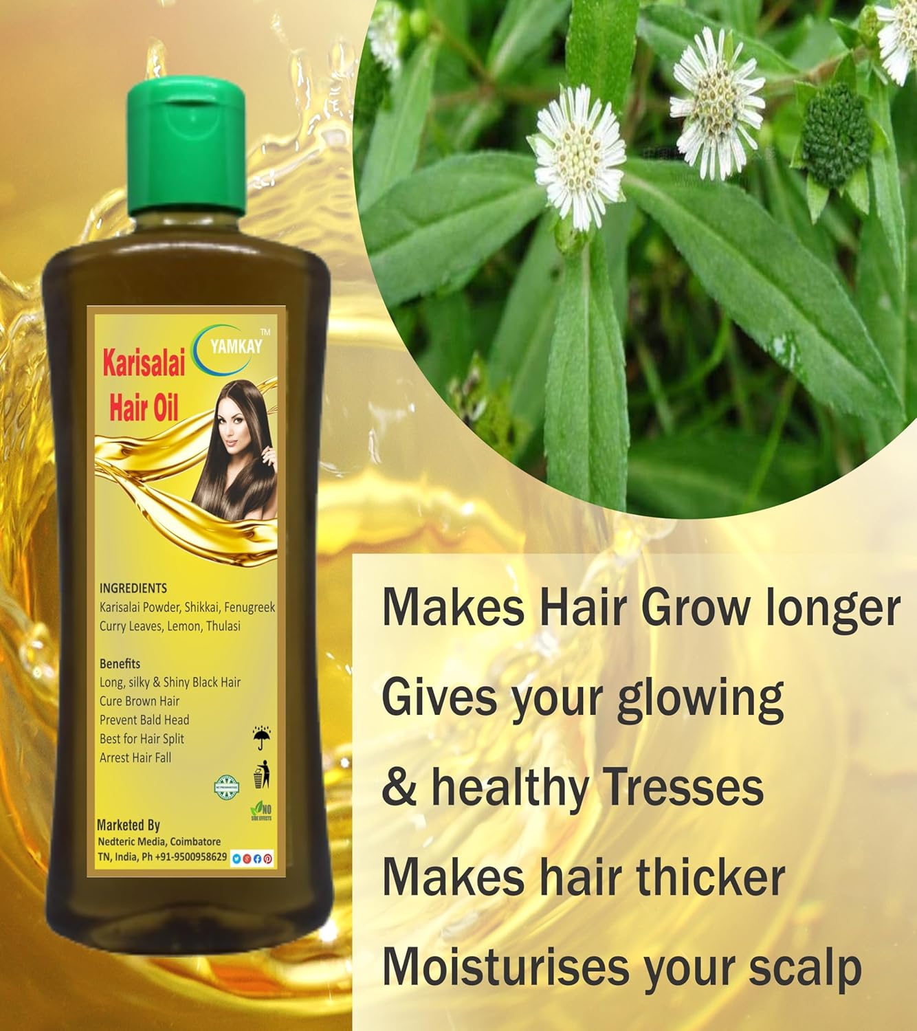 Yamkay Karisalai Hair Oil 250Ml image number 1