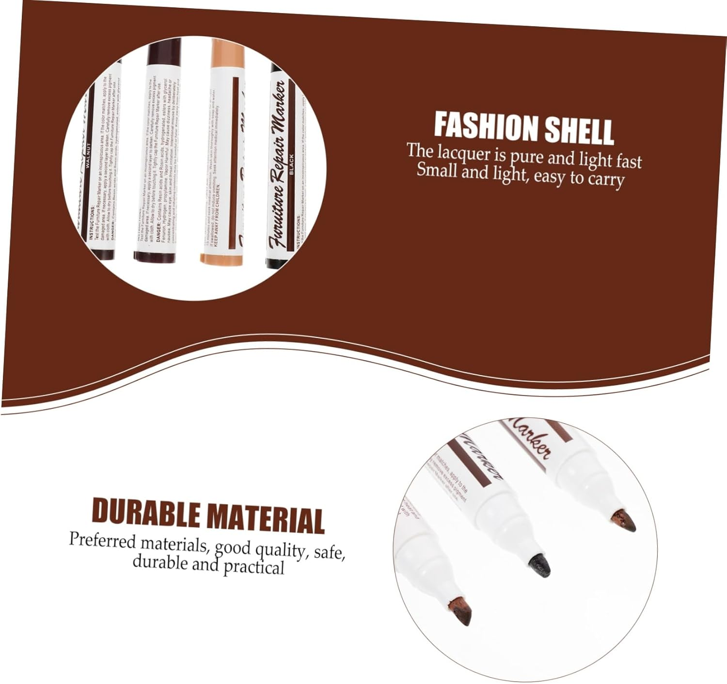 LALAFINA 12Pcs Wood Filler Floor Scratch Repair Kit Touch up Repair Pens Wood Stains Marker for Furniture Woodworking image number 2