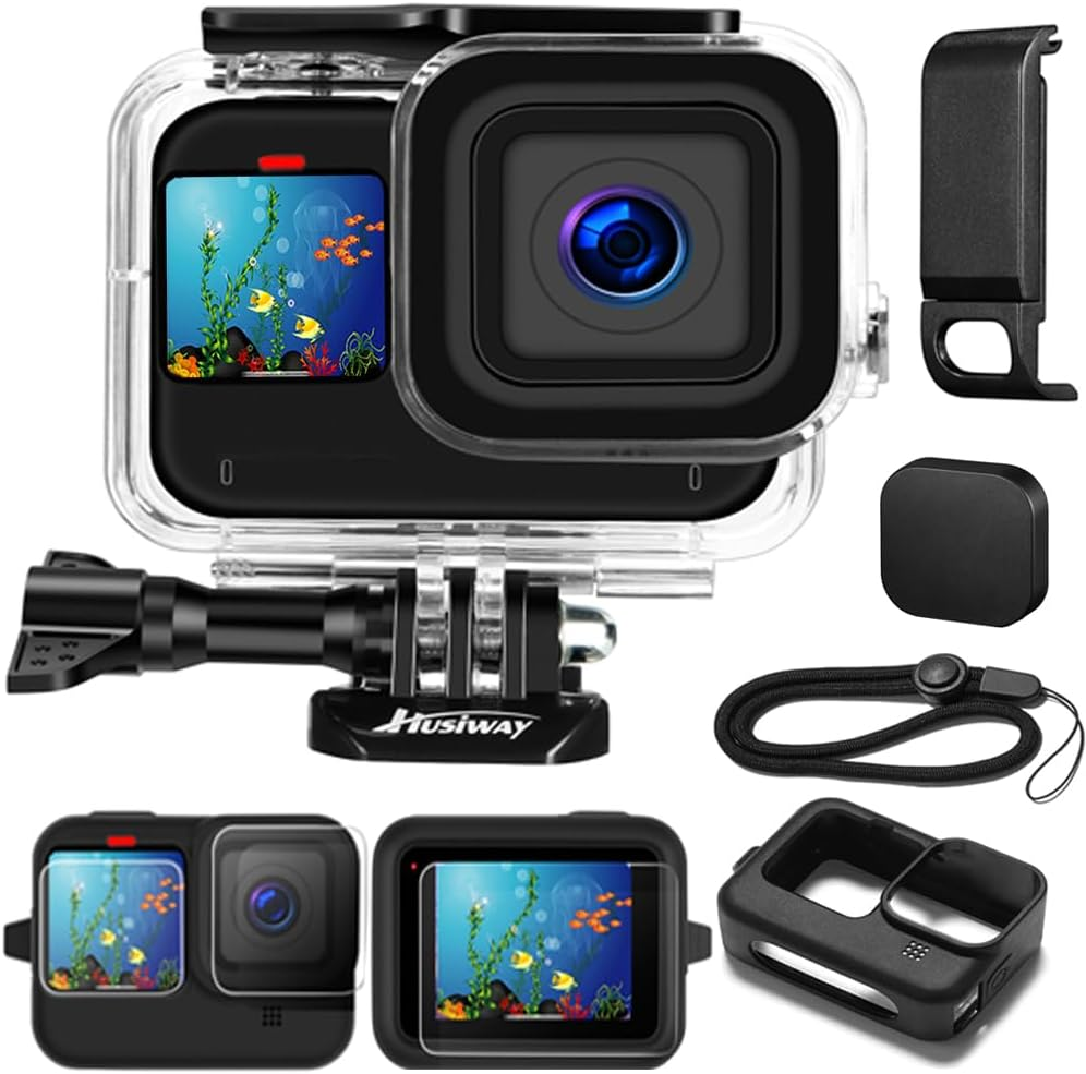 Waterproof Case Housing for Gopro Hero 13 12 11 10 9 Black Tempered Glass Screen Protector Silicone Sleeve Protective Case Accessories Kit Bundle for Gopro13 Gopro12 Gopro11 Gopro10 Gopro9 Go Pro -04E image number 6