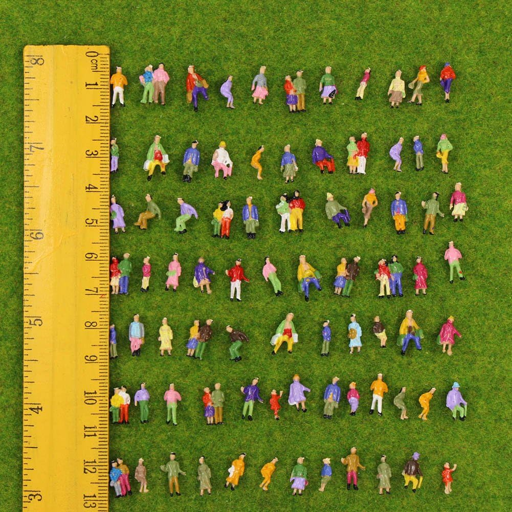 P150W 100Pcs 1:150 Painted Figures N Scale Standing People Assorted Poses Model Trains image number 5