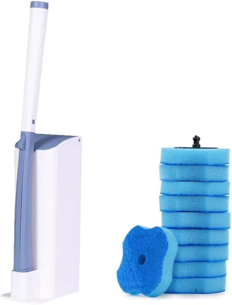 Toilet Cleaning Wand Starter Kit, Touch-Free Toilet Brush, Preloaded Sponges, 10 Ocean Breeze Refills image number 3