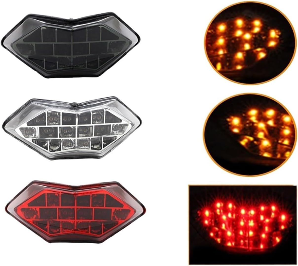 Compatible with Ninja/Z250 300 13-15 LED Retrofit Rear Brake with Turn Signal Function Tail Light(Color:Dark Brown) image number 1