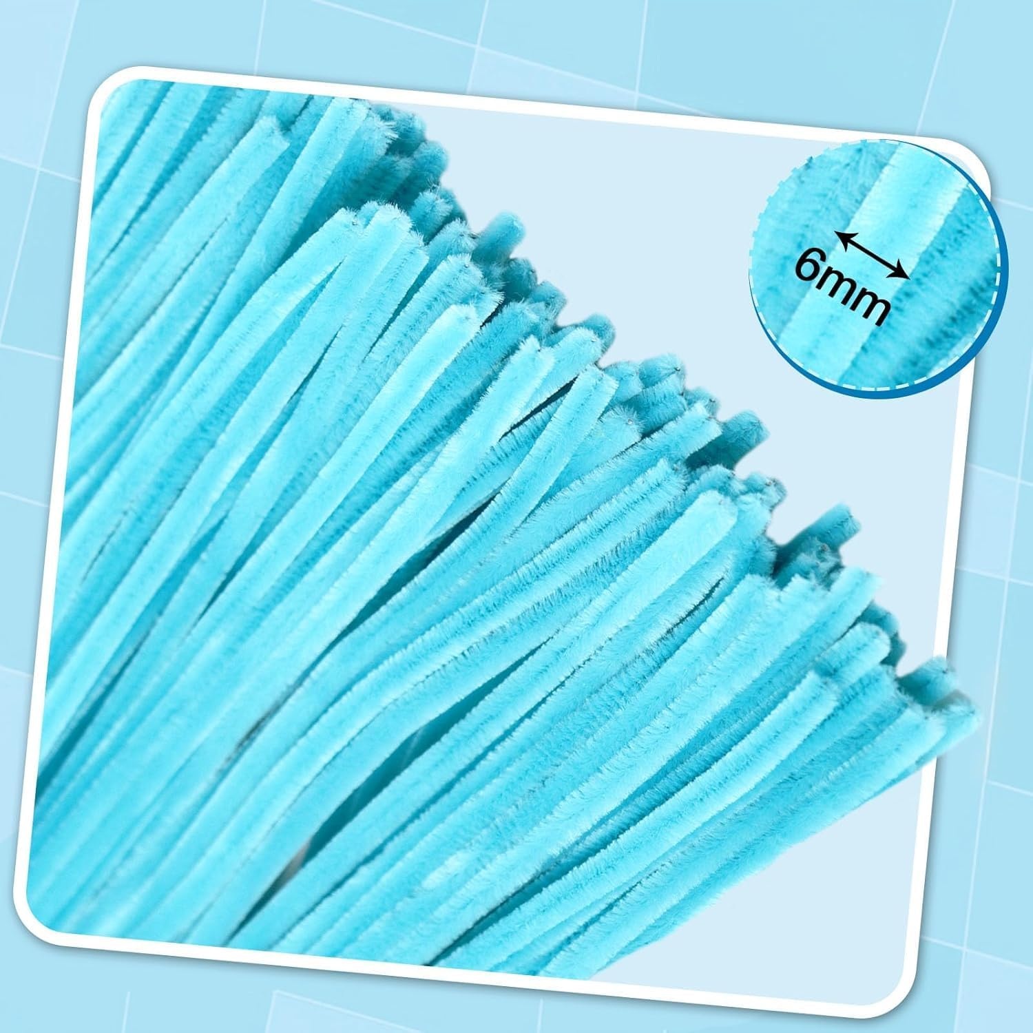 526 Pcs Chenille Stems Pipe Cleaners &ndash; Color Scheme of Blue-Series Handcrafted Flowers, 12 Inch, Craft Supplies for DIY Art Projects, Kids Crafts, Floral Decoration,Classroom Use image number 3