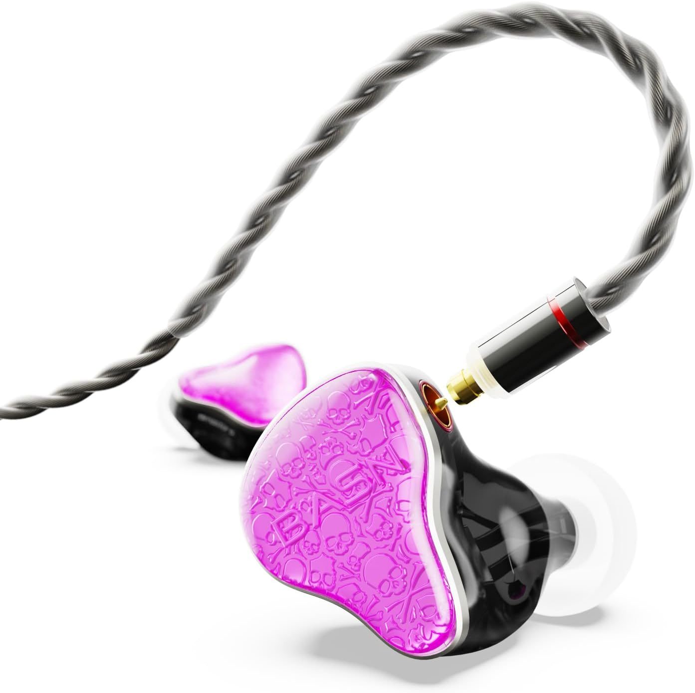 BASN Bmaster5 in Ear Monitors, 1DLC Diaphragm+4Ba 5 Drivers Drummers Headphones with Silver-Plated OFC Cable, Noise Isolation IEM Earbuds for Musicians (Pink) image number 1