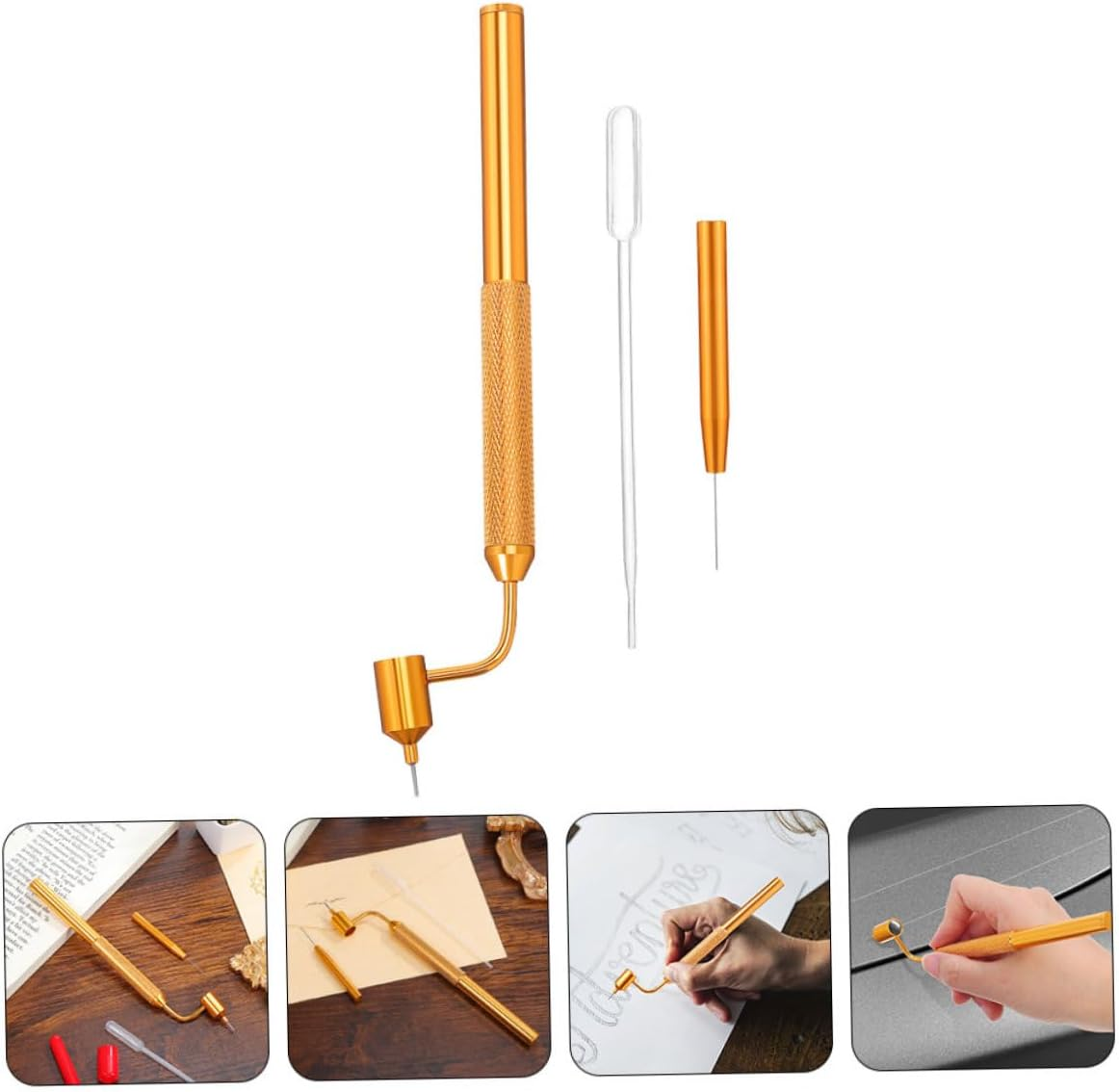 TIDTALEO 2 Sets Car Paint Scratch Repair Pen Precision Fine Line Paint Applicator Needle and Dropper for Rock Chip and Scratch Repair Automotive Touch-Up Kit