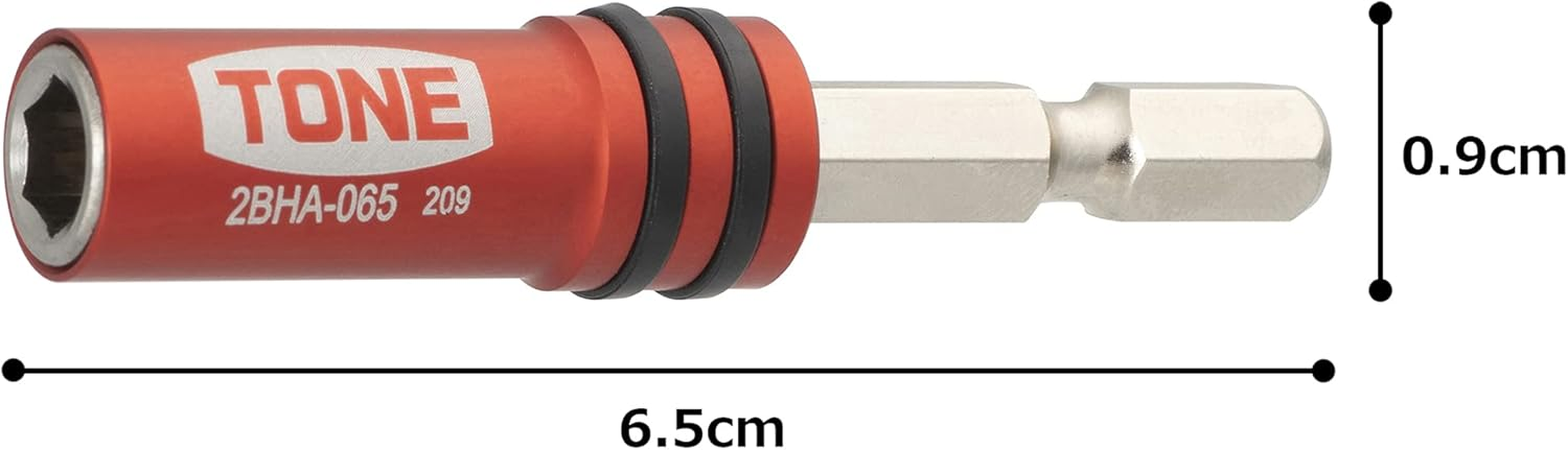 TONE 2BHA-065 Bit Holder for Electric Drills, Red Bit Insert, Total Length 2.6 Inches (65 Mm) image number 6