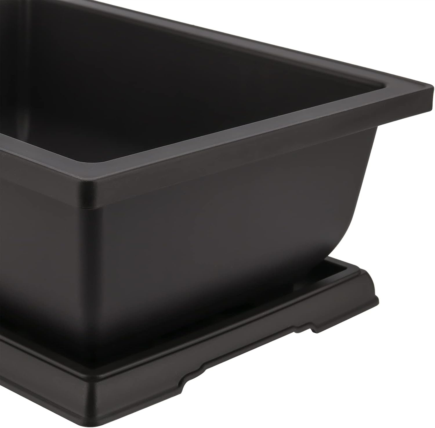 HEIHAK 4 Pack Large Plastic Bonsai Pots, 11.5 Inch Rectangular Built in Mesh Bonsai Training Pots with Trays, Plant Flower Tree Growing Bonsai Planter for Garden Supplies, Yard, Office, Room, Balcony image number 6