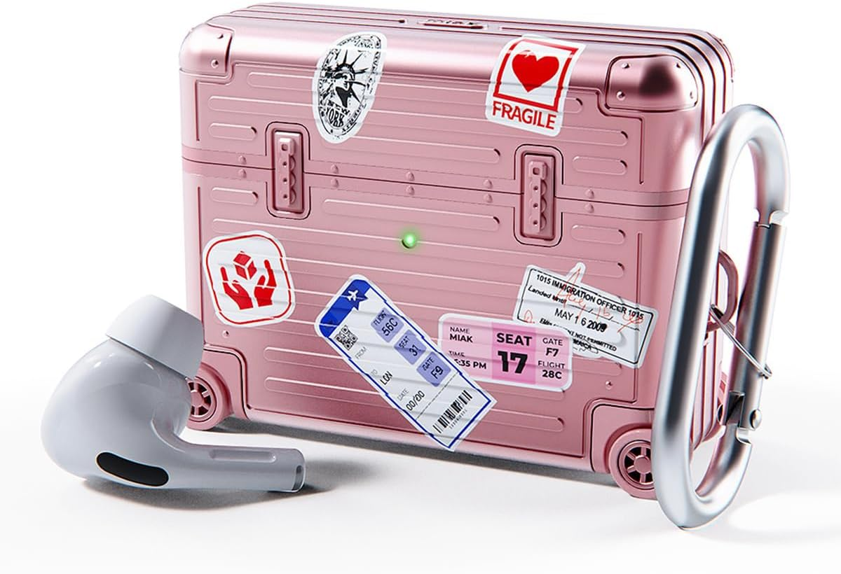 Miak for Airpods Pro 3 Case, 3Rd Generation, Carrying Case [Separate Structure, Shockproof, Double Layer, Polycarbonate, Thermoplastic Polyurethane (TPU), Carabiner Included, Decal, LED Display