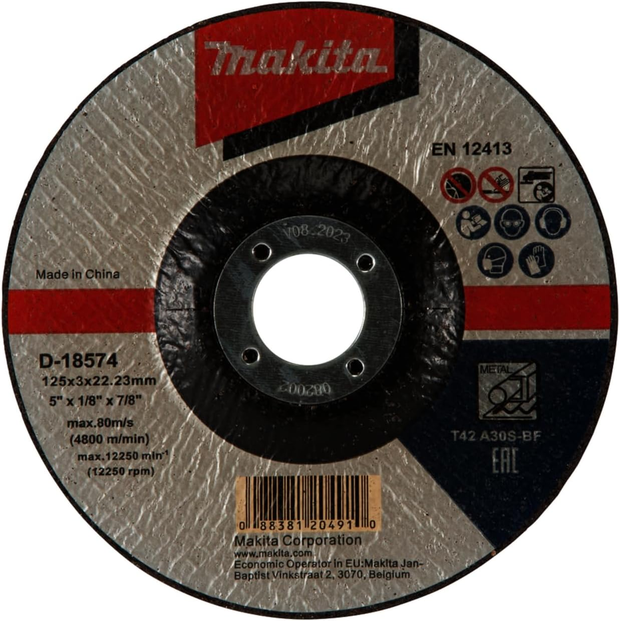 Makita D-18574 125Mm 5In Metal Cutting Bore Flat Disc 22Mm