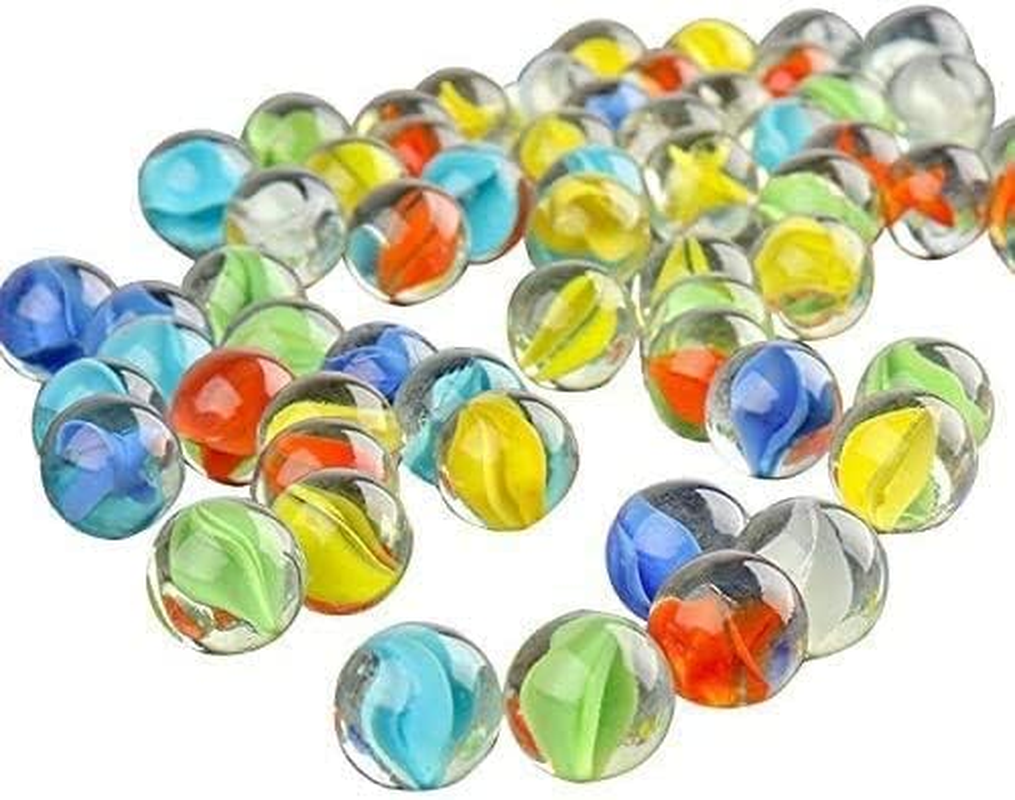WINBOB 50 Pieces Traditional Assorted Colorful Classic Retro Glass Marbles Cat&rsquo;S Eye Marbles Classic Game Toys Come in Net Bag for Arcade & Table Games Sports Toys & Outdoor image number 2