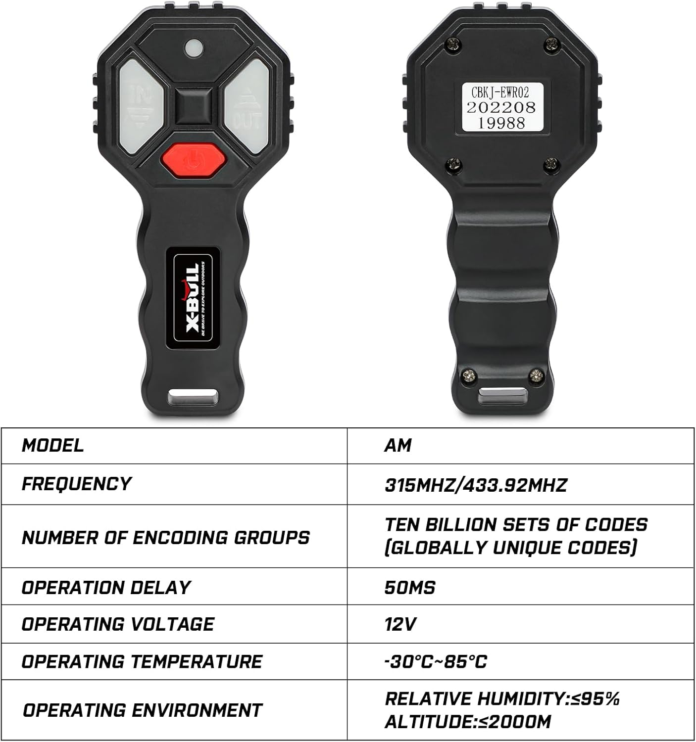 X-Bull New Wireless Winch 2 Remote Control Kit Handset Switch Car ATV SUV 12V image number 3