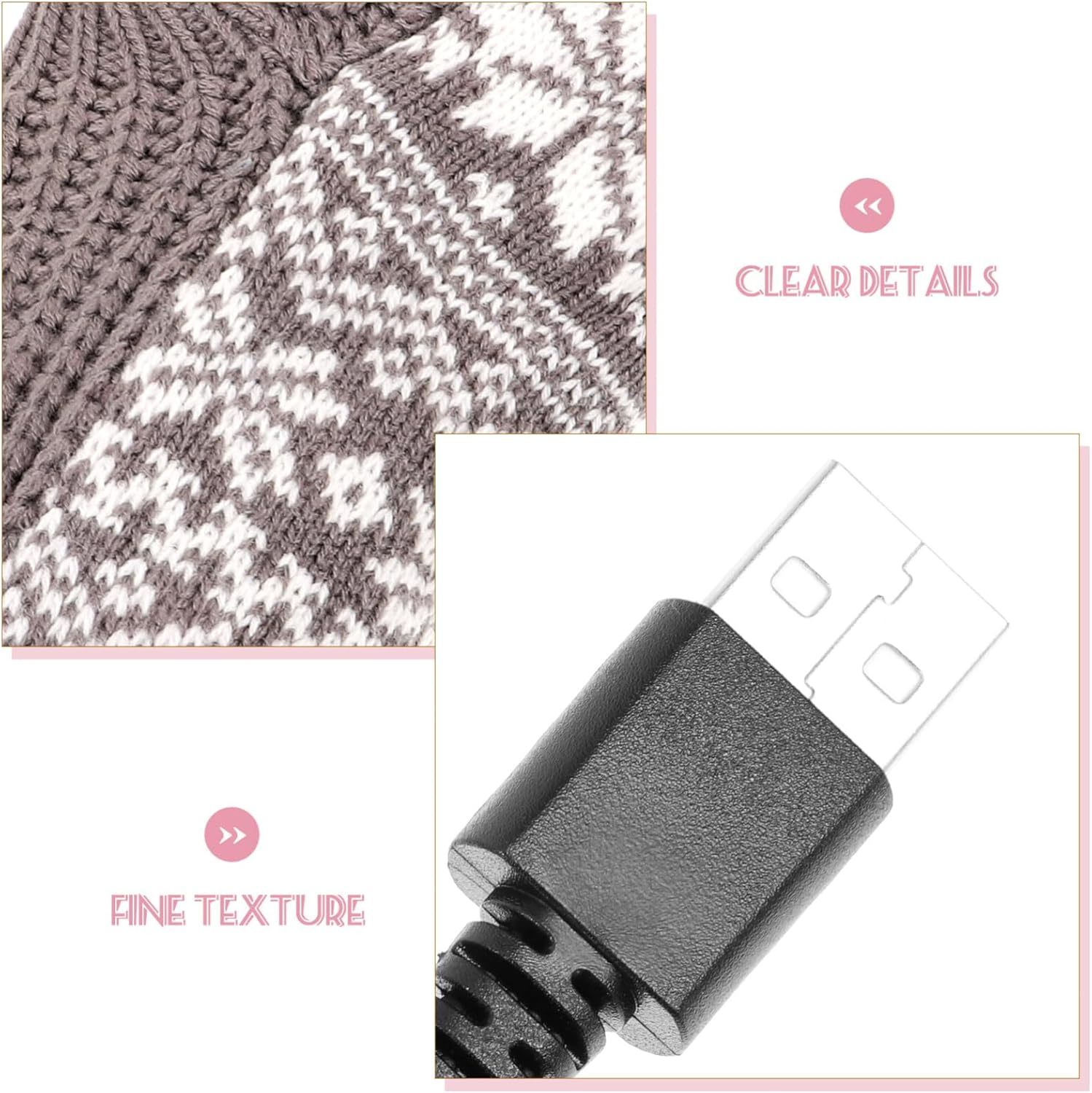 LIFKOME 1 Pair Heated Socks, USB Rechargeable Socks Foot Warmer Socks Plush Thermal Slippers Socks for Cold Weather Outdoor Work Sports Camping Skiing Fishing image number 4