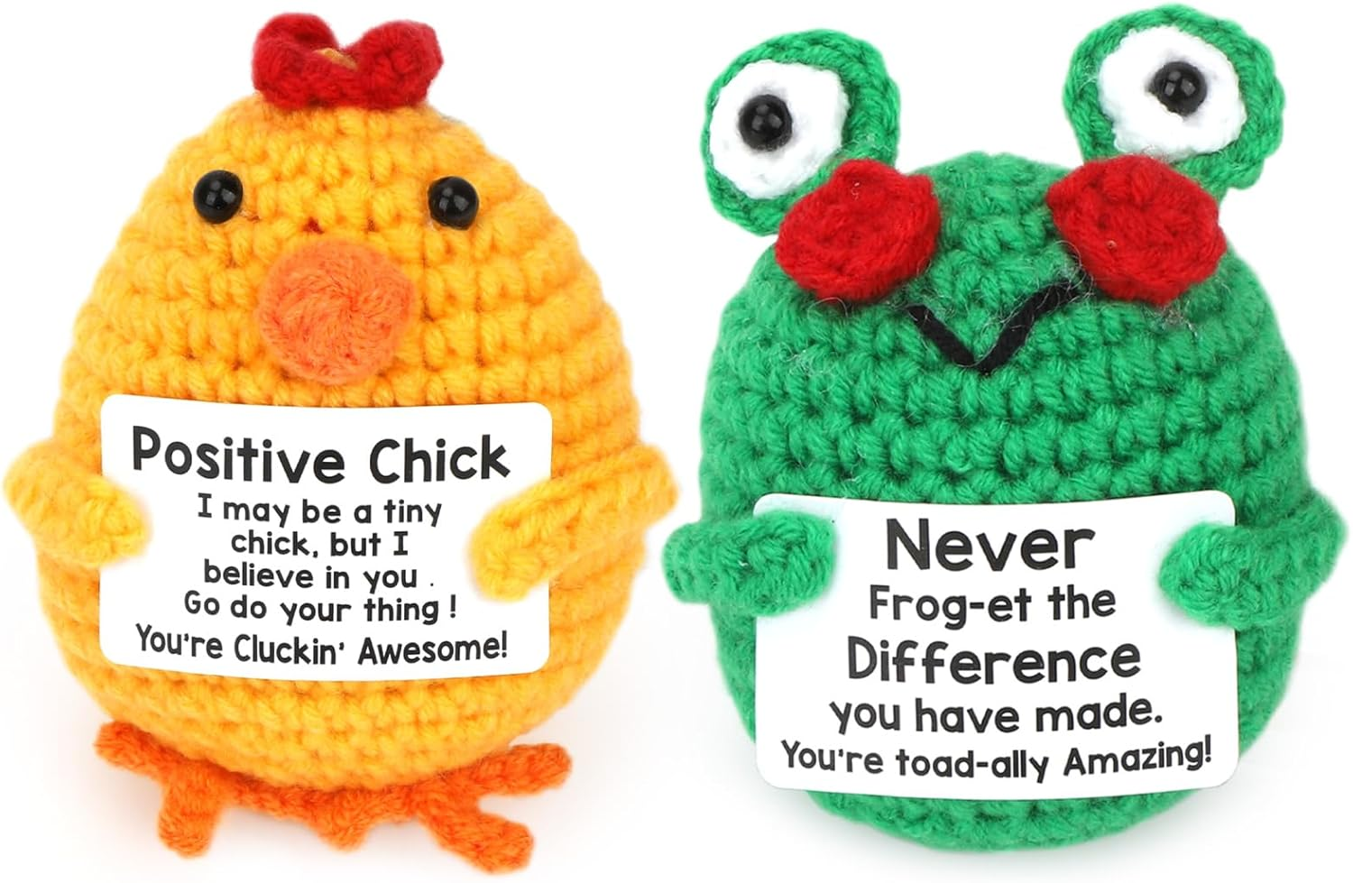 Fayrvind 2 Pcs Emotional Support Positive Crochet Sunflower and Taco Desk Decor Cute Stuff Crochet Flowers Birthday Gifts for Women Thank You Gift