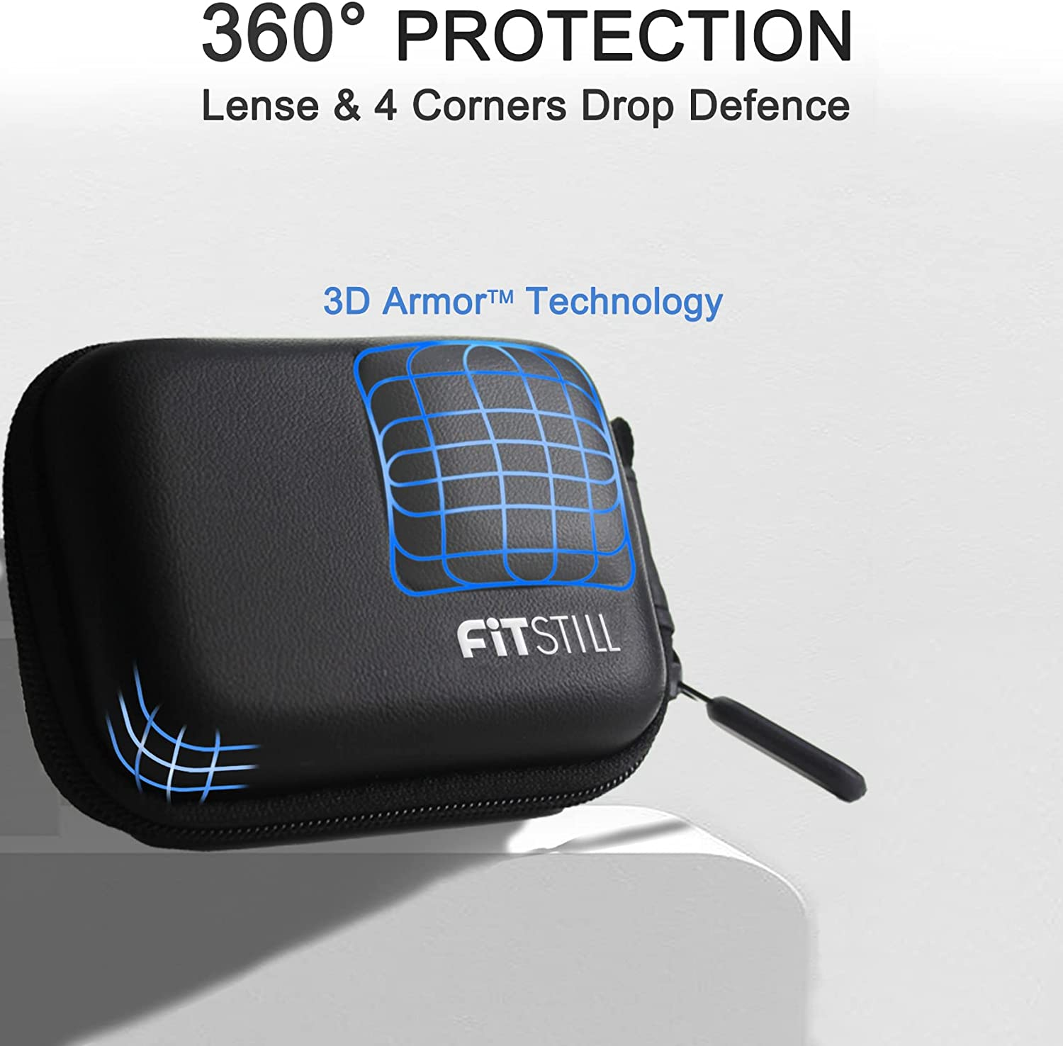 Fitstill PU Mini Carrying Case Silicone Sleeve Rubber Protective Case for Go Pro Hero 13 Black,Housing Case Replace Battery Side Cover&Screen Protectors&Lens Caps&Lanyard for Hero13 Accessories Kit image number 4