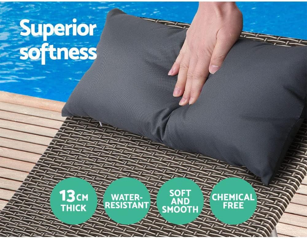 Gardeon Chaise Lounge Chair with 4 Adjustable Position Thickened Cushion Grey image number 1