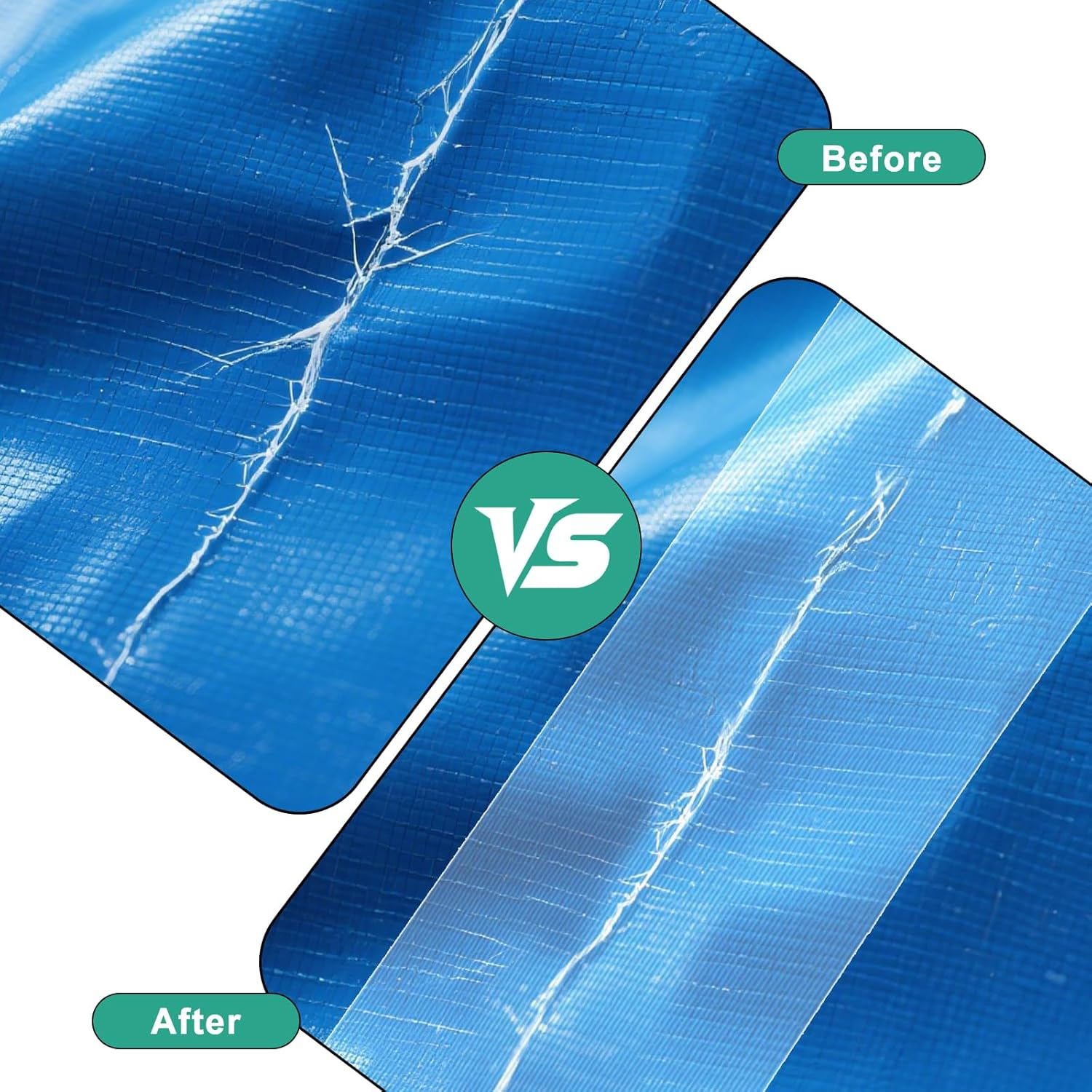 Fabric Repair Tape, Rv Awning Repair Kit, Clear Waterproof Tape for Sailboats, Trailer Awnings, Boat Covers, Rv Covers (3.94Inch-65.62Ft) image number 5