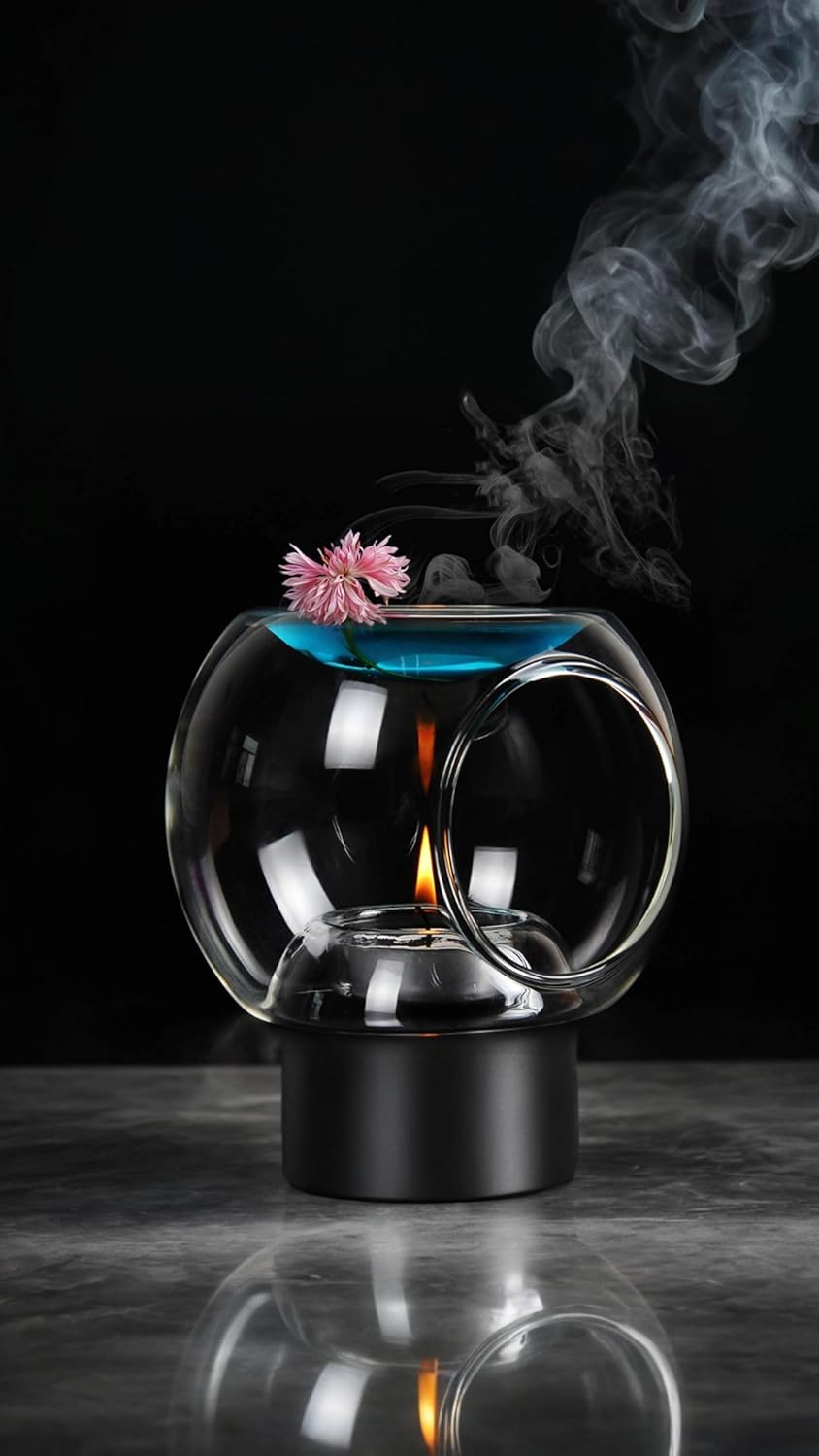 Honwor round Tealight Oil Burner - Essential Aroma Diffuser for Spa, Yoga, Bedroom - Scented Wax Melt Warmer & Votive Holder image number 1