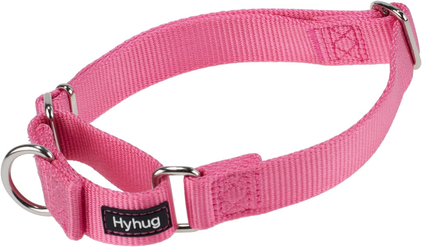 Hyhug Improved Design Nylon Webbing, Cold Water Washing Does Not Fade, Not Polluting Dog Hair, Wear Resistant and Not Prone to Fuzzing. No Slip Training Martingale Collar. (Large, Candy Pink) image number 2
