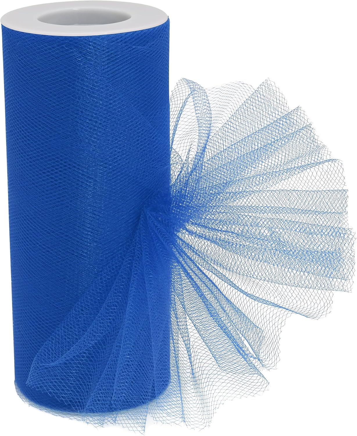 Royal Blue Tulle Fabric Roll - 6 Inch X 25 Yards Tulle Ribbon for Gift Wrapping DIY Crafts Party Decorations and Making Ponchos and More image number 6