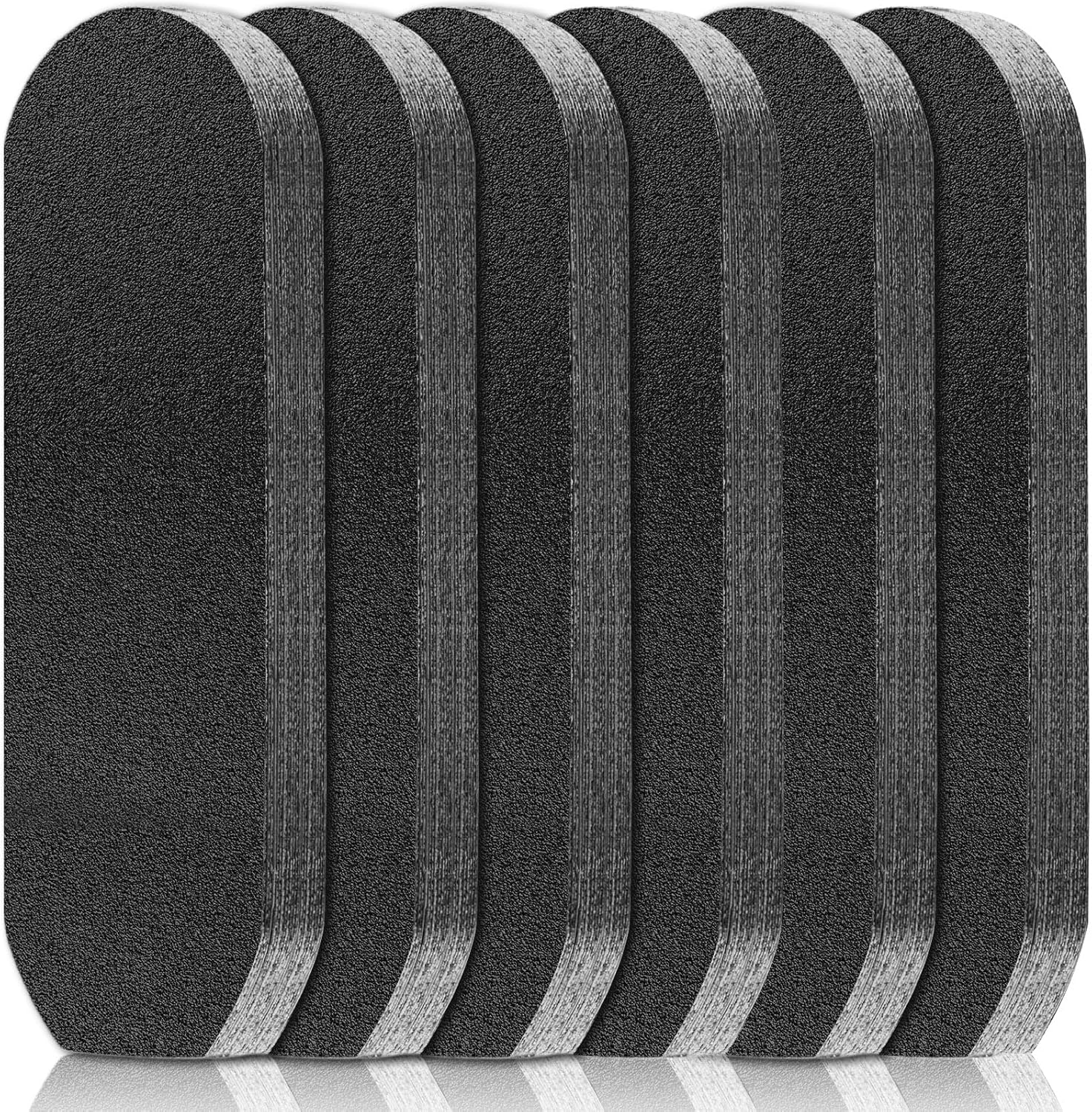 Flutesan 120 Pcs Stainless Steel Foot File Replacement Pads 180 Grit Pedicure Refill Pads Coarse Fine Pedicure File Refills Foot Rasp with Removable Glue for Callus Dead Skin, Black image number 2