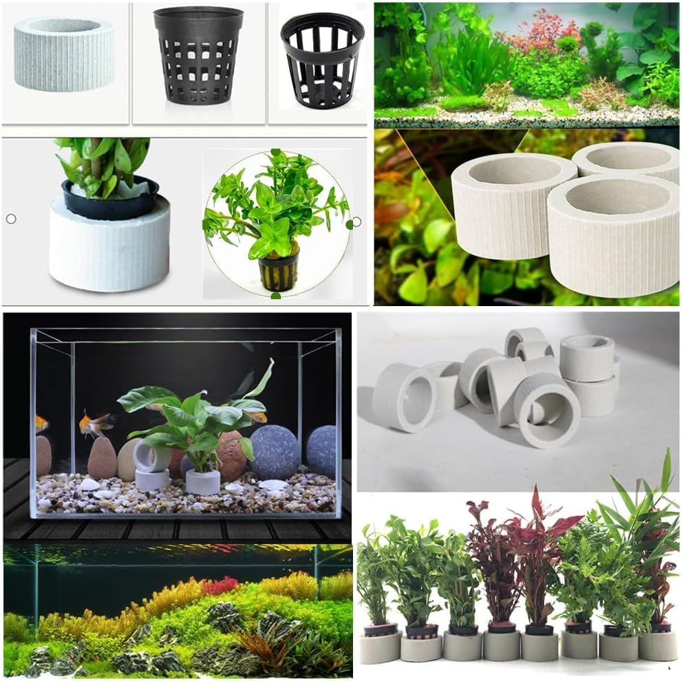 Aquarium Planting Baskets Rings,15 Pcs Aquatic Plants Fixed Ring Set, Aquatic Plant Planting Basket Flower Pots anti Floating Plant Ring and Cup,Aquatic Plants Fixed Ring Fish Tank Planting Cups image number 4