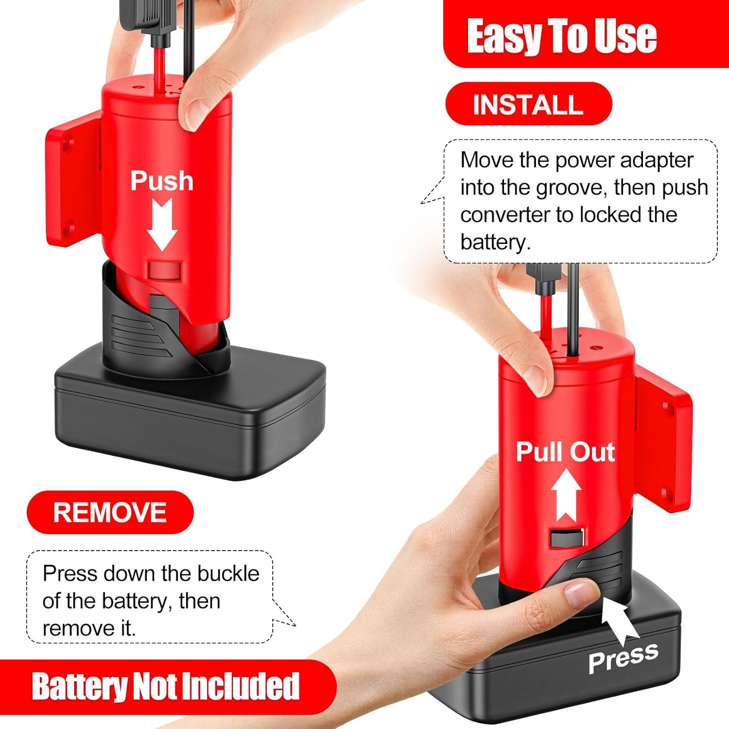 Power Wheel Adapter for Milwaukee M12 12V Battery with Fuse & Wire Terminals, Power Connector 14 Gauge Robotic for Rc Car, Robotics, Rc Truck,Diy Use, Work for Milwaukee M12 48-11-2420 48-11-2411 image number 6