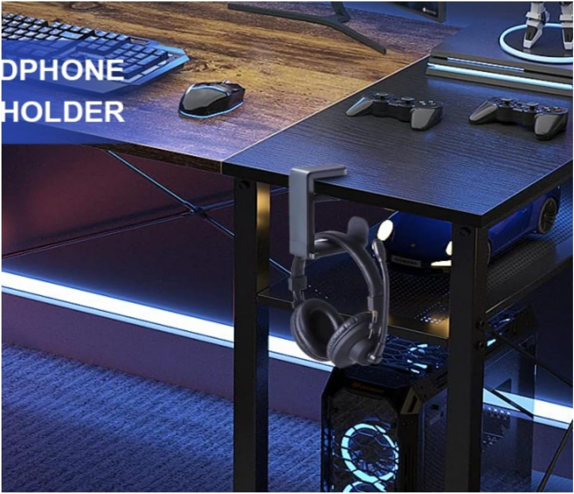 RJDJDLXM 360-Degree Rotating Computer Headset Suspension Stand，With Cable Storage Clip Included,Gaming Headset Holder, Make the Gaming Area or Office Area More Neat and Clean. (White) image number 2