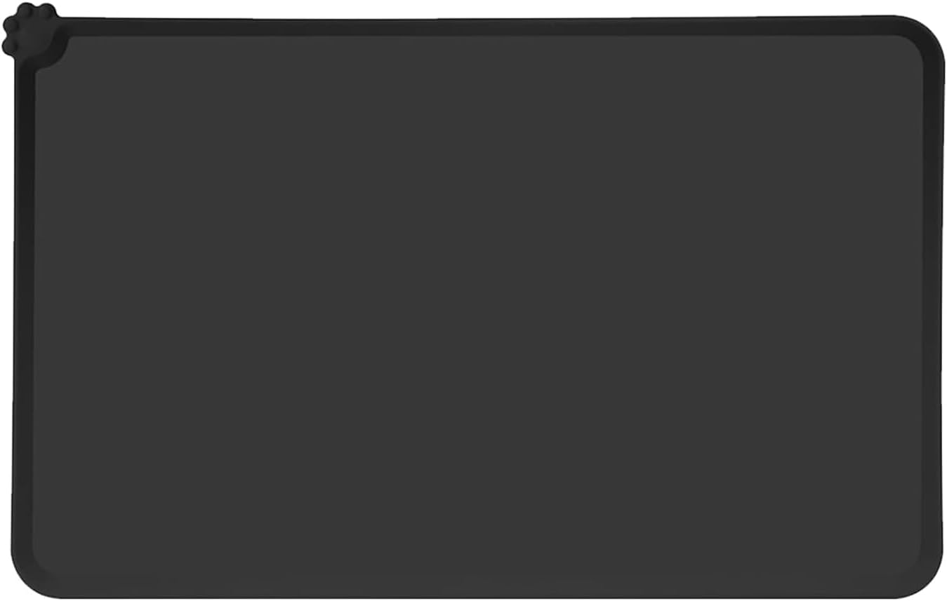 Mumoo Bear Dog Cat Silicone Food Mat Waterproof Anti-Slip Silicone Resistant Raised Edge Pet Feeding Mats, Pet Bowl Mat Anti-Messy and Prevent Spill on Floor Easy Clean Cat Dog Bowl Mats