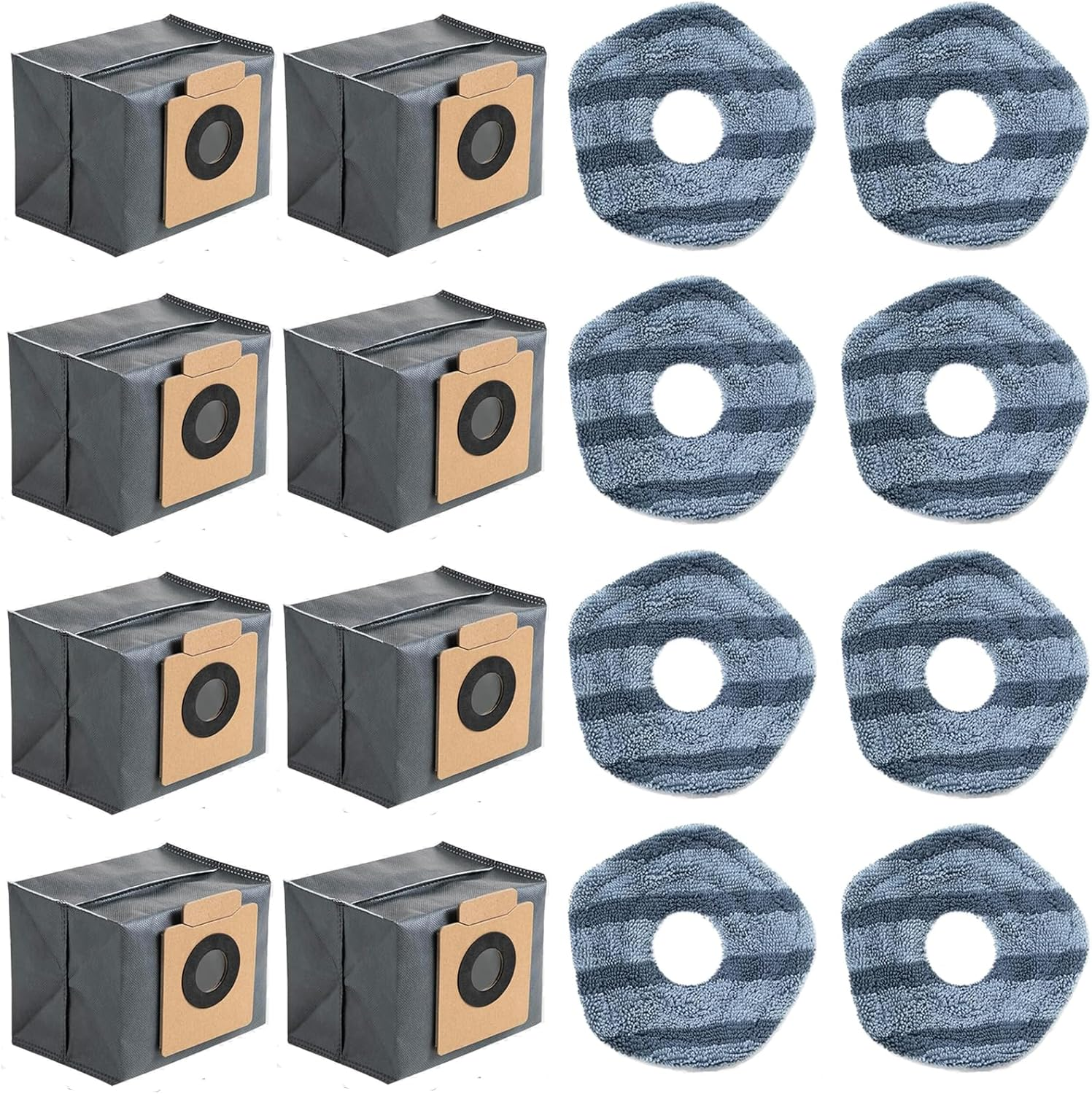 Mop Pad & Dust Bag Replacement Kit for EUFY X10 Pro, for Omni Robot Vacuum Cleaner, Including 8* Mop Pads, 8* Dust Bag image number 5