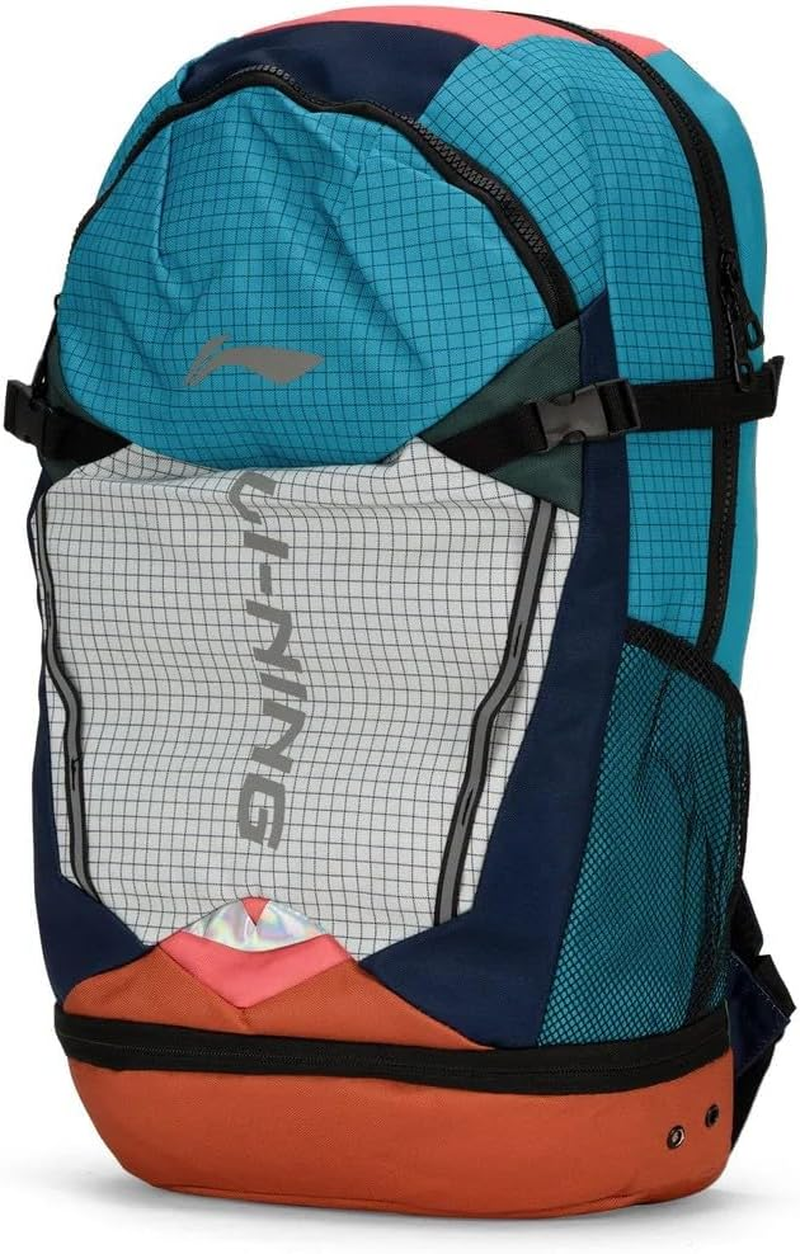 Li-Ning Gear Glide Backpack | 3 Compartments | Cushioned Straps and Back Panel | Perfect for Gym, Work & Everyday Activities | Durable Polyester Construction | Size: M image number 3