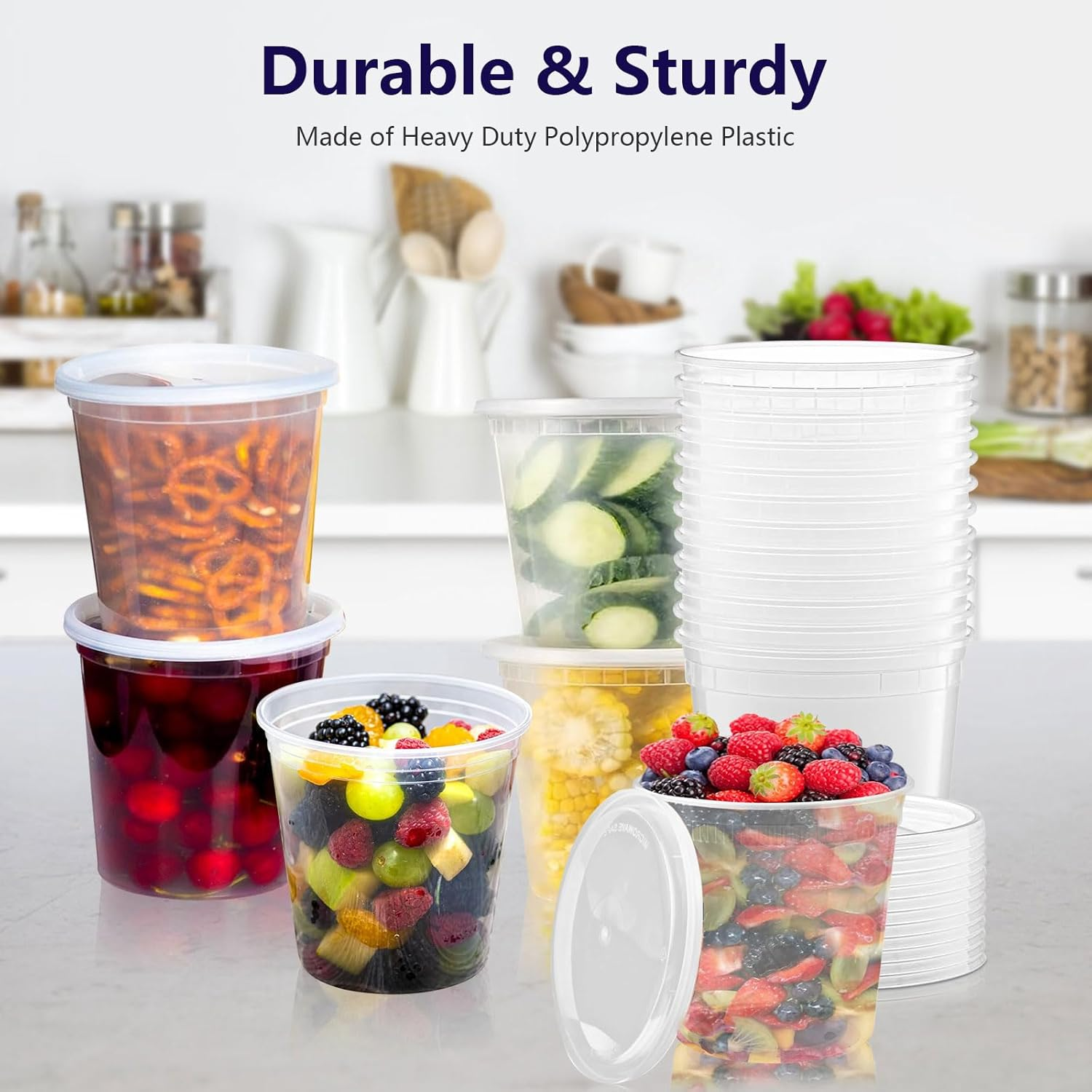 240-Pack 24 Oz Plastic Deli Containers with Lids - Leakproof, Bpa-Free Food Storage Containers with Lids - Microwave, Freezer & Dishwasher Safe - Ideal for Restaurants, Catering, and Large Families image number 5