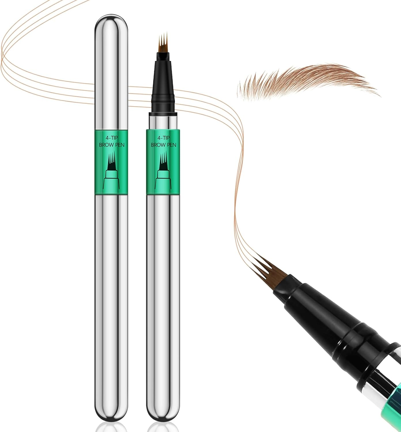 Microblading Eyebrow Pen，Waterproof Eyebrow Pencil Micro 4 Point Brow Pen，Eye Brow Makeup Pen for Women to Effortlessly Create Hair like Natural Brows，Long Lasting & Smudge-Proof