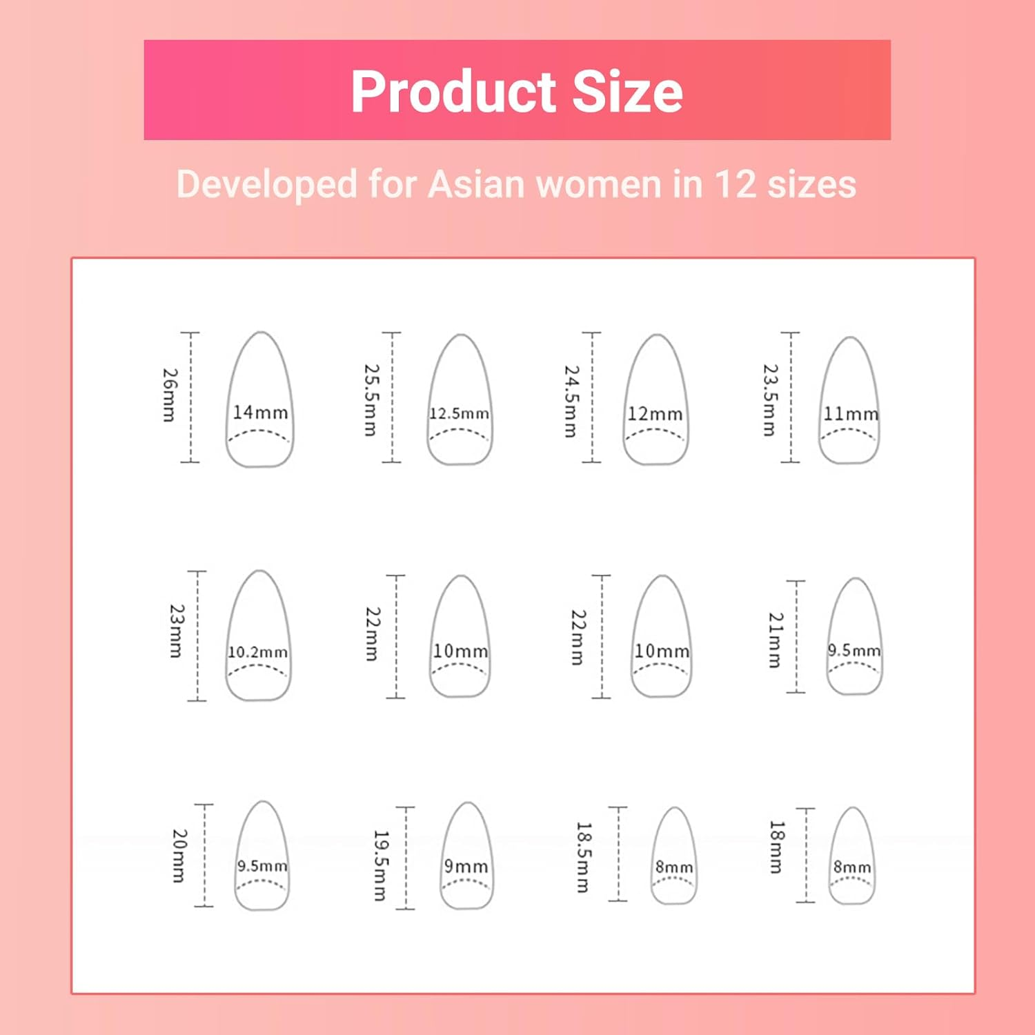 24-Set Press on Nails Almond Medium French Tip Acrylic Fake Nails with Fruit Colorful Swirl Patterns Designs Full Cover Reusable Almond False Nails Set, Nails Stick for Women image number 4