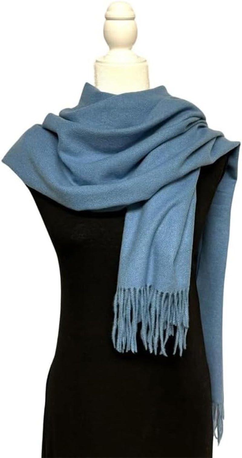 Winter Men Wool Scarf, Men'S Fall Mufflers Warm Pashmina Blue Shawls, Thick Warm, Soft Windproof Long Large Wraps 79" X 13" Suitable for Autumn Cold Weather image number 4