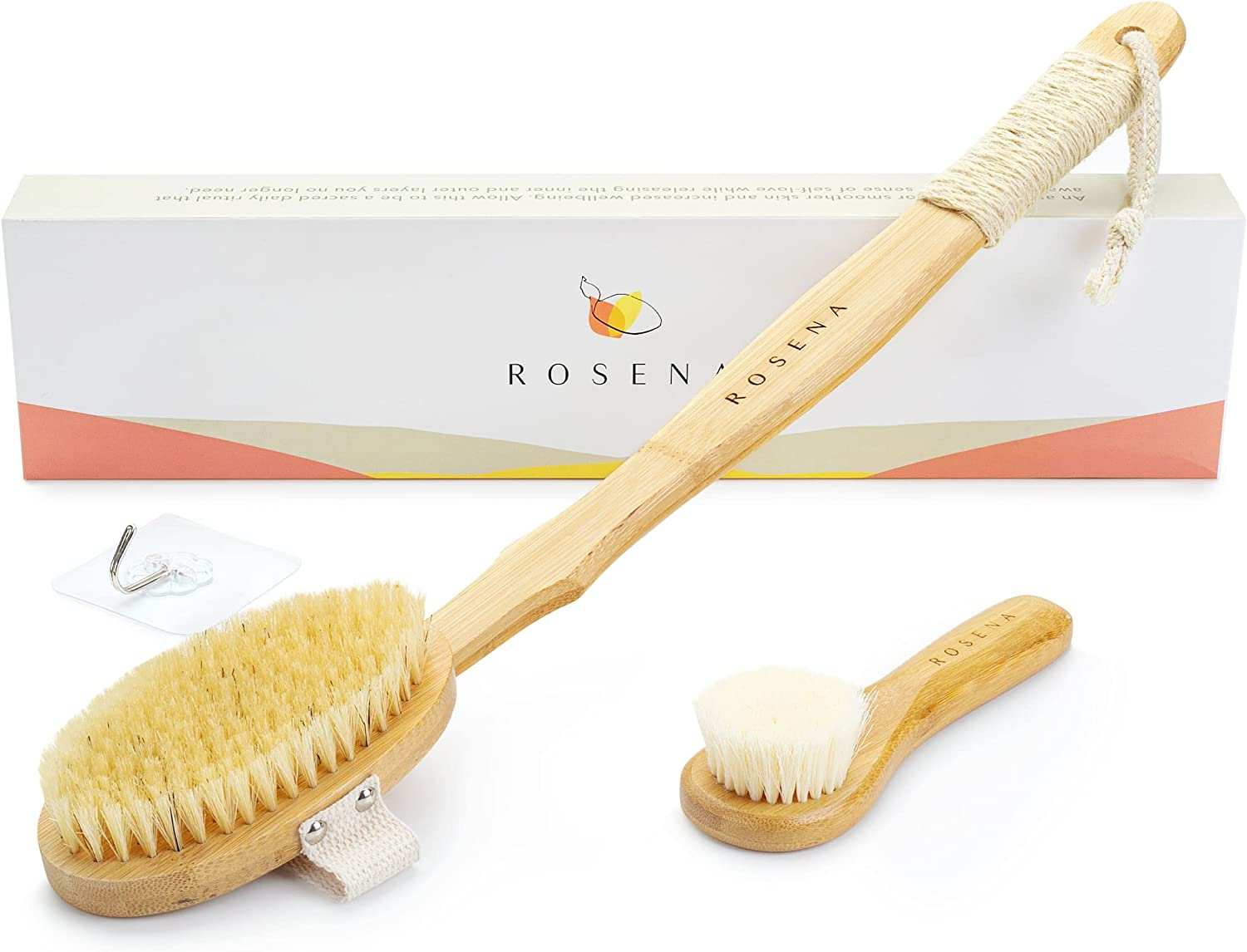 Dry Body Brush + Facial Brush: Exfoliate, Rejuvenate and Restore Lost Luster - 2 Dry Brushes Uniquely Designed for Face and Body -Stimulate Lymphatic Drainage and Minimize Cellulite image number 6