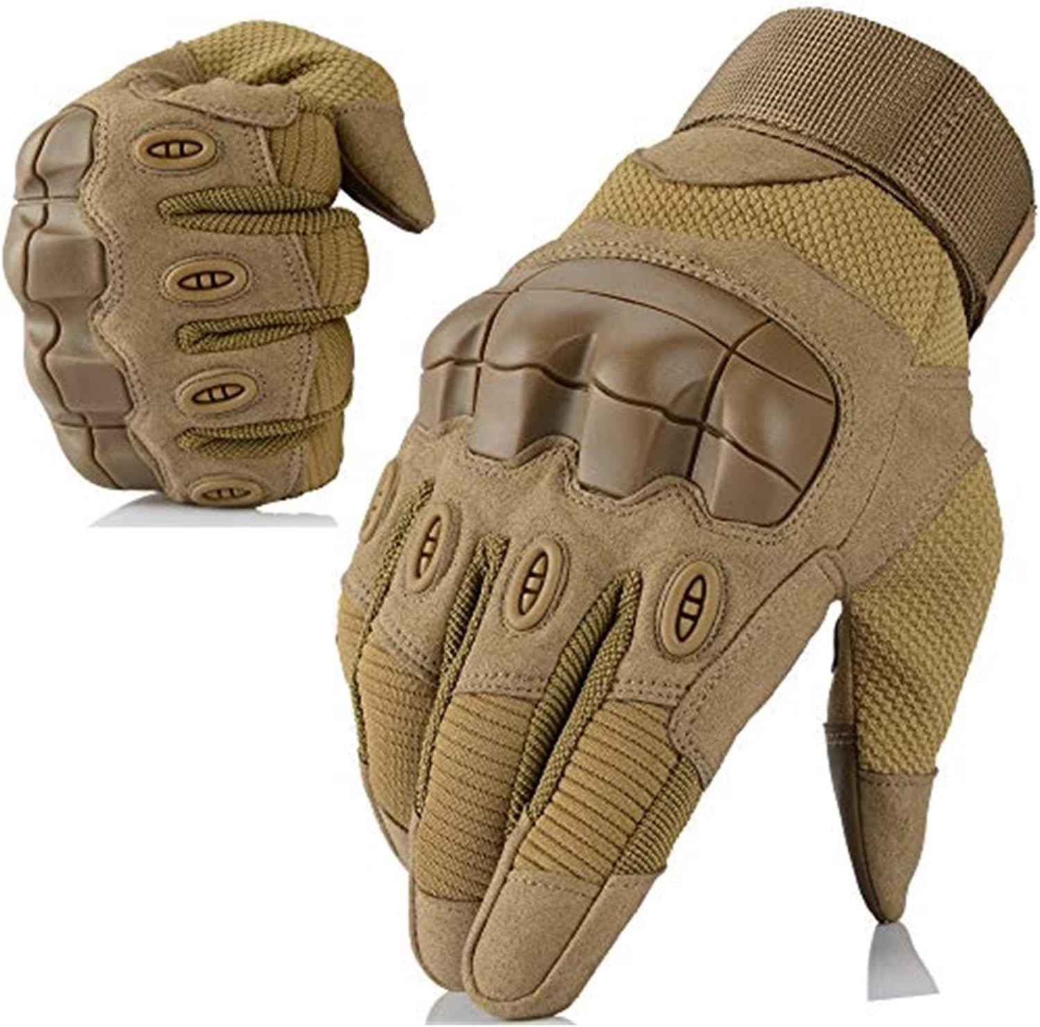 KANGYEBAIHUODIAN Motorcycle Full Finger Gloves Touch Screen Moto Motorbike Racing Motocross Riding Dirt Biker Anti-Skid Protective Gear Men Women (Color : Brown, Size : M) image number 2