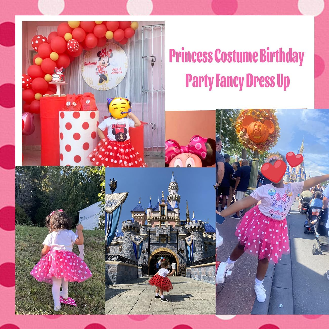 Girls' Polka Dot Tutu Glitter Ballet 3 Layer Tulle Dance Skirt Mouse Little Girls 3-8Y Costume Dress up Tutu - Blue image number 6