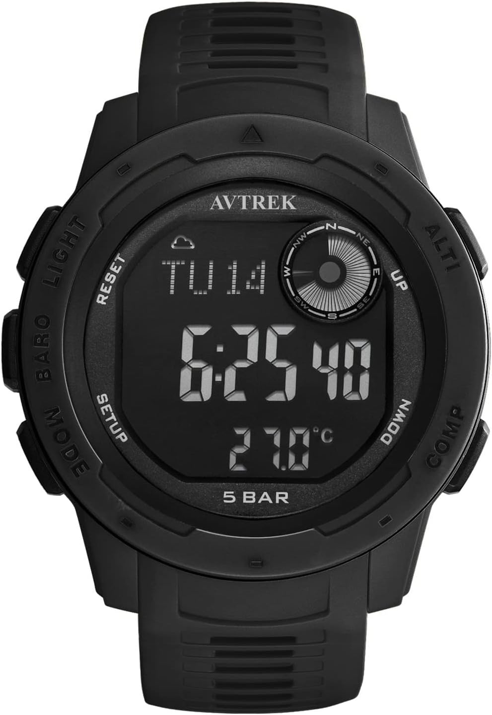 AVTREK Digital Sport Watches for Men, Women, and Teenagers, Army Military Compass Watches with Steps Tracker and Altimeter, Tactical Survival Watch, Multi-Functional Outdoors Waterproof Watches&hellip;