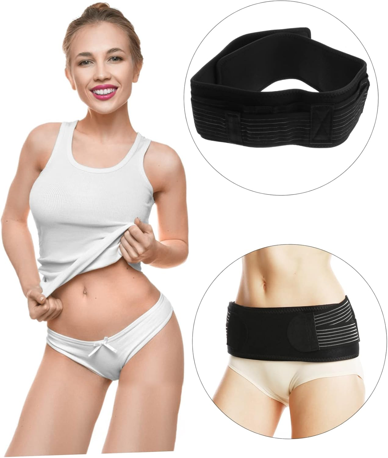 LIFKOME Pelvic Correction Belt for Women Abdominal Band Compression Shapewear for Postpartum Pelvic Support Brace for Maternity Underwear Use Black image number 4