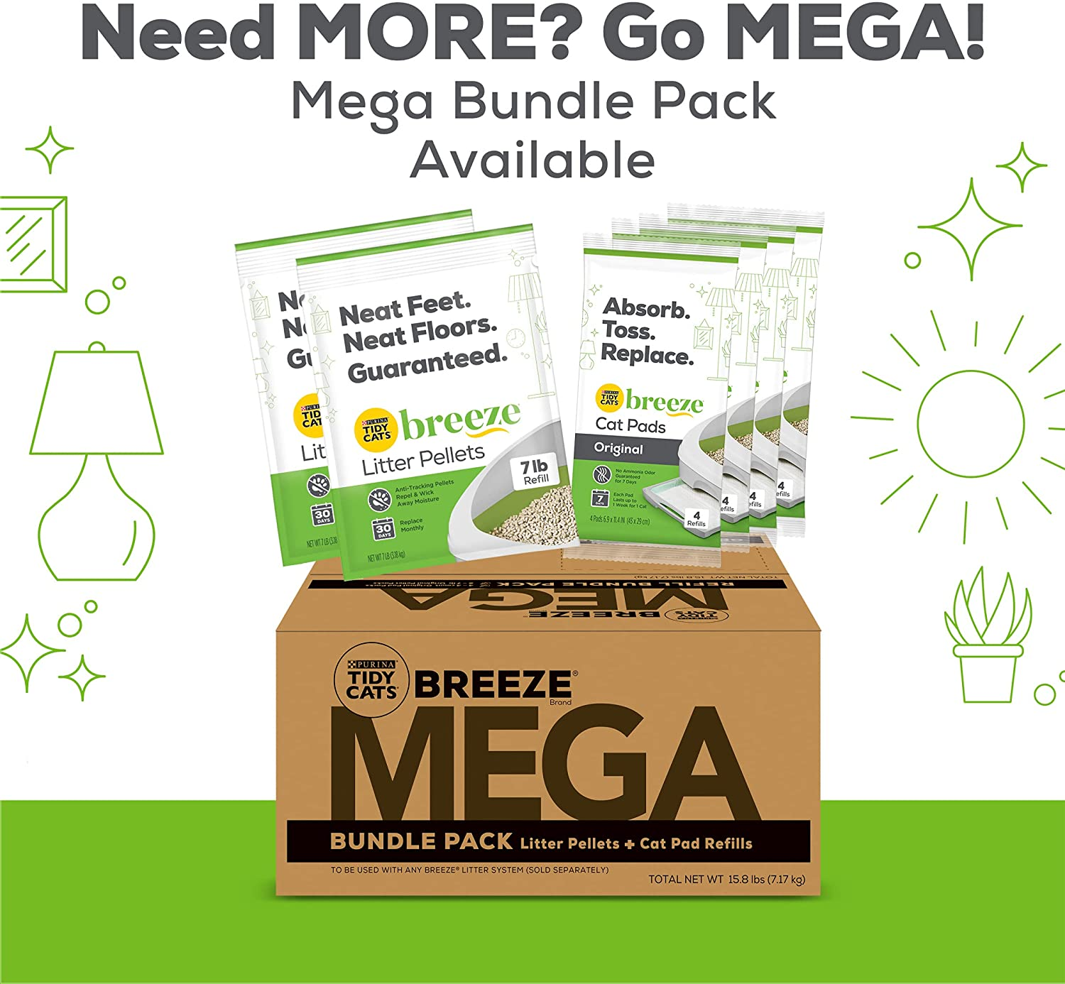 Purina Tidy Cats Hooded Litter Box System, Breeze Hooded System Starter Kit Litter Box, Litter Pellets & Pads