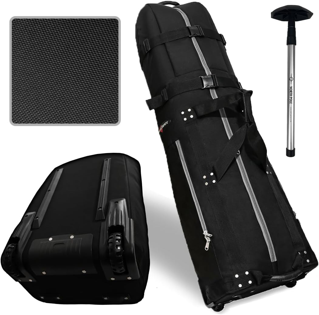 Caddydaddy New First Class Premium Padded Golf Club Travel Cover with Wheels - Heavy Duty Golf Travel Bag for Airlines