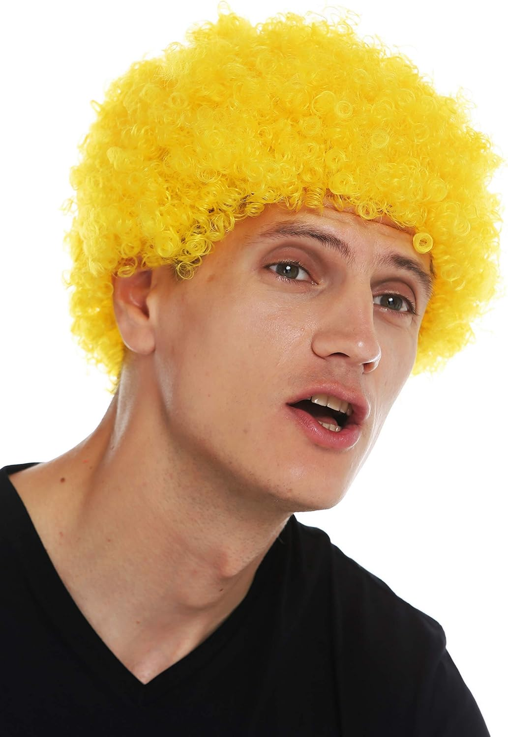 WIG ME up - MMAM-9M-K3070 Wig Carnival Men'S Women'S Clown Yellow Short Afro Kinky Curly Curly Head image number 2