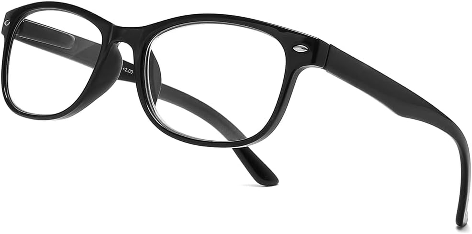 LANLANG Reading Glasses for Women Men, Blue Light Blocking Glasses, Spring Hinge, anti Eyestrain, Black L-L001 image number 6