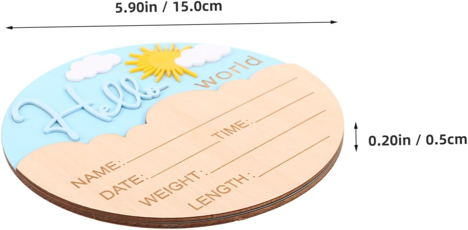 Wooden Name Plaques for Photo Props Safe Smooth Finish Gender Neutral Design for Hospital and Nursery Use - Assorted Color image number 2