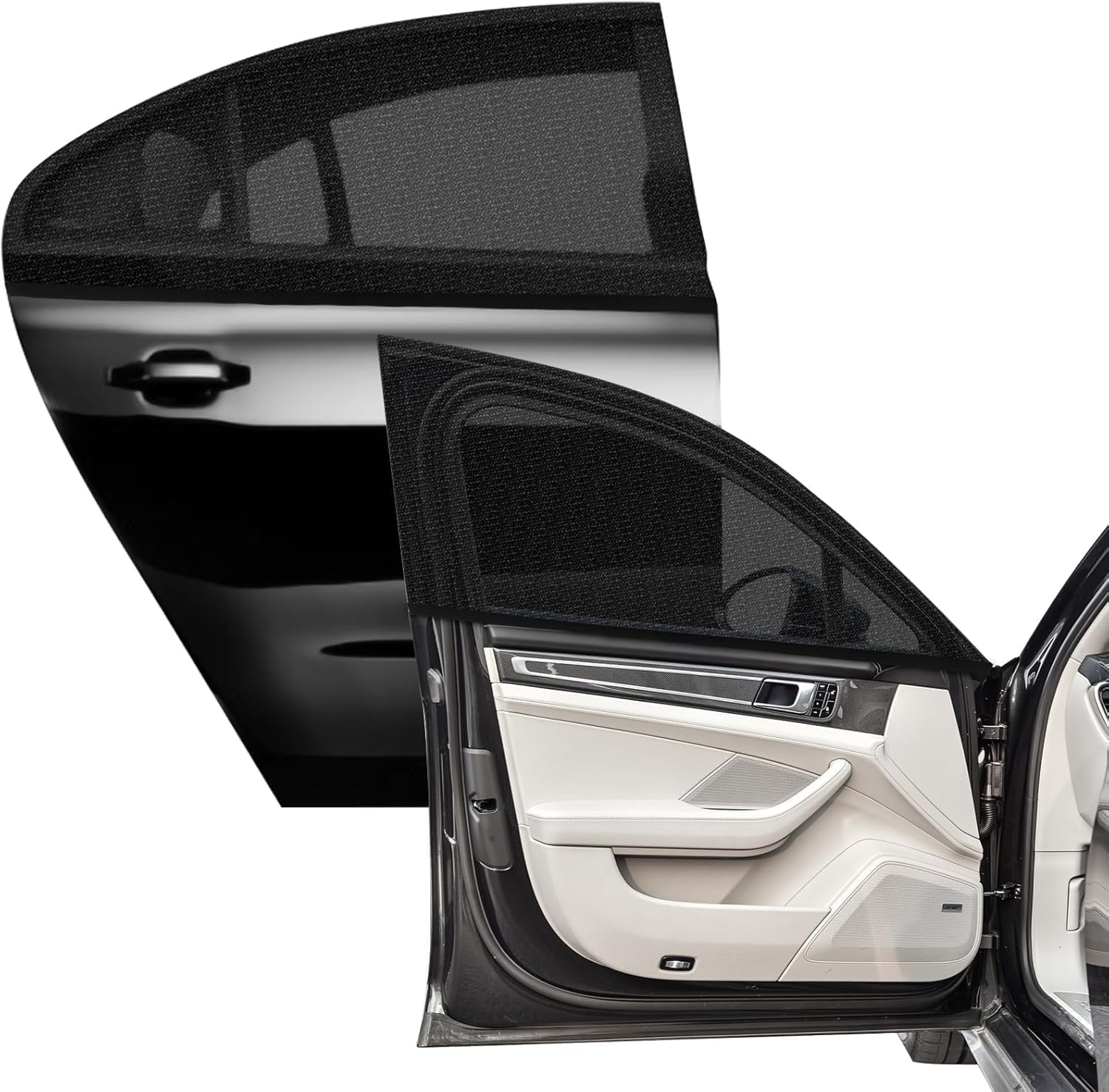 Ronluuu 4Pack Car Window Shades Mesh, Universal Fit Most of Cars, Large SUV, Pickup, Sunshade for Car Camping Anti-Mosquito UV Protection Breathable Mesh Baby, Side Window Covers image number 5