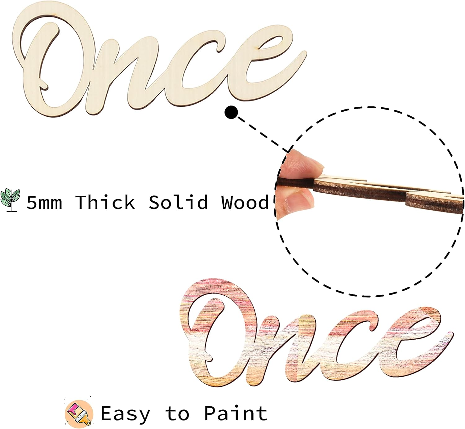 Longan Craft Once upon a Time Wood Sign Wall Decor for Reading Corner Kids Room Family Bookshelf Home D&eacute;cor Birthday Present DIY Decoration image number 2