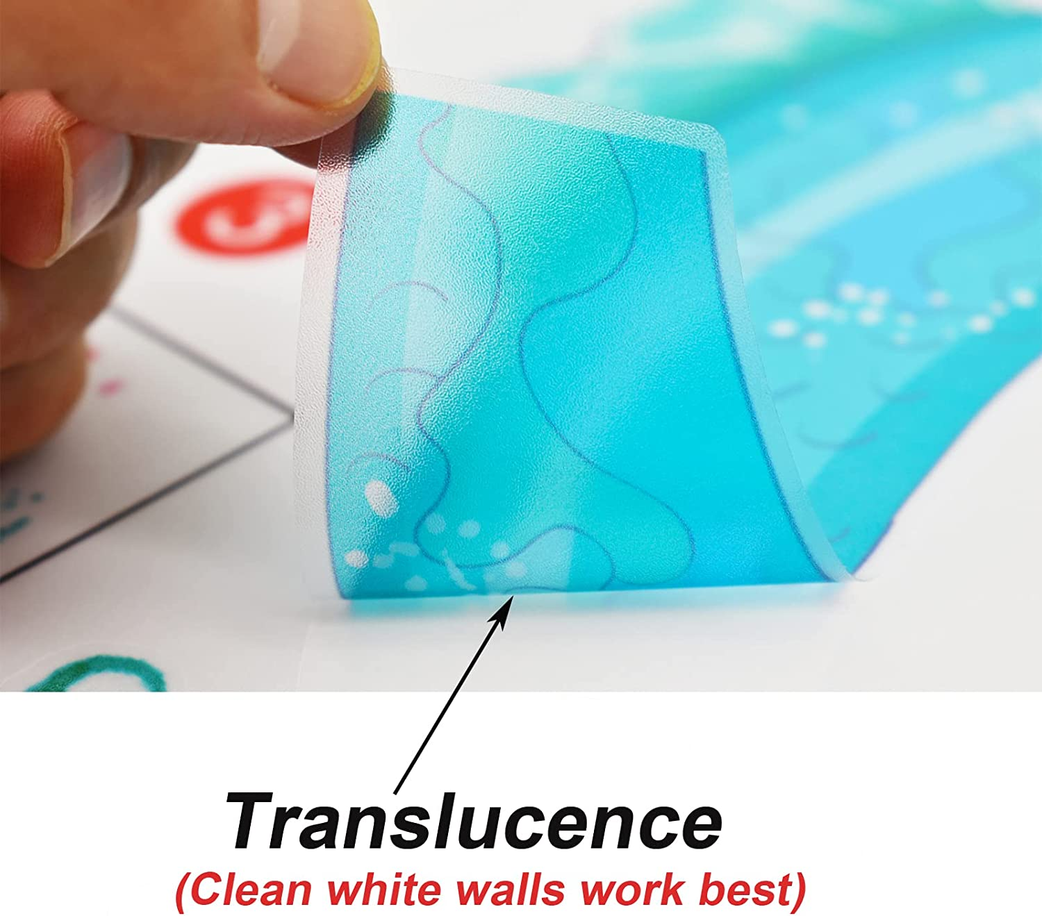 Maydahui Little Mermaid Wall Decal Mermaid Fish Seaweed Bubble Wall Sticker(22 * 24Inch) Peel & Stick Removable DIY Art Decor for Kids Bedroom Nursery Bathroom image number 3